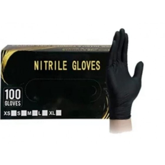 Nitrile Gloves Powder Free (Black 100pcs)